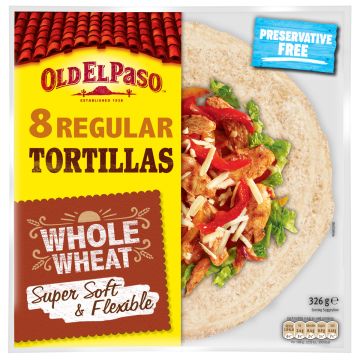 OLD EL PASO WHOLE WHEAT TORTILLAS MEDIUM 8KPL 326 G