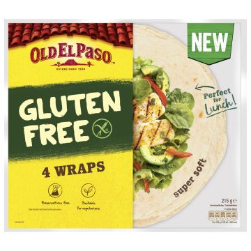 OLD EL PASO TORTILLA 4 KPL GLUTEENITON 215 G