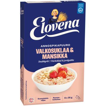 ELOVENA HETKI VALKOSUKLAA-MANSIKKA ANNOSPIKAPUURO 210 G