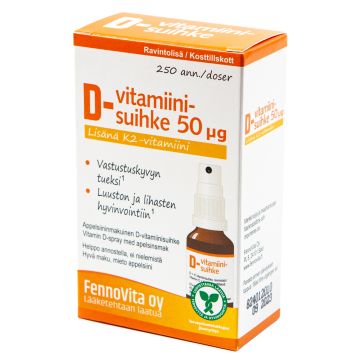 FENNOVITA D + K2 VITAMIINISUIHKE 25 ML