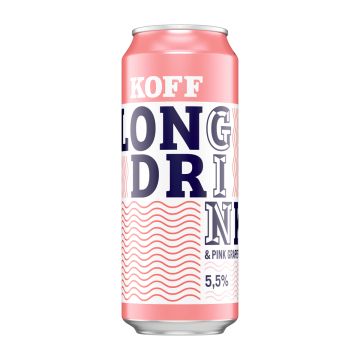 KOFF LONG DRINK 5,5% PINK GRAPERUIT TLK 500 ML