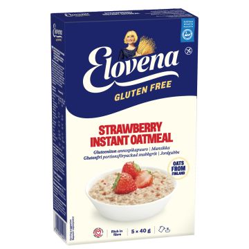 ELOVENA GLUTEENITON MANSIKKA ANNOSPIKAPUURO 5-PACK 200 G