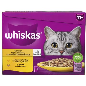 WHISKAS 11+ SIIPIKARJAHERKUT HYYTELÖSSÄ 12*85G 1,02 KG