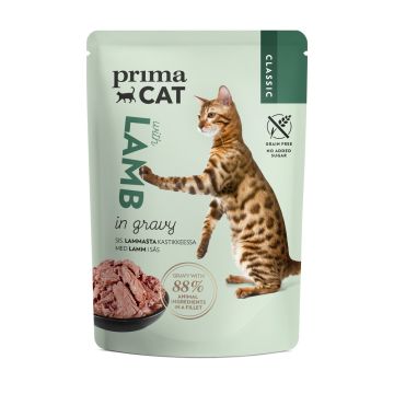 PRIMACAT CLASSIC LAMMASTA KASTIKKEESSA 85 G