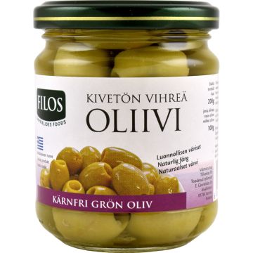 FILOS VIHREÄ KIVETÖN OLIIVI SUOLAVEDESSÄ 100 G