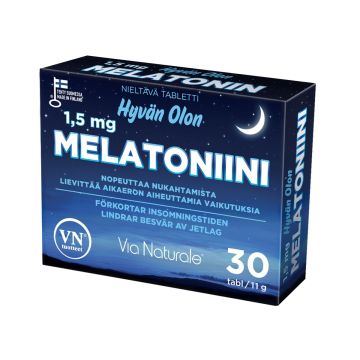 VIA NATURALE HYVÄN OLON MELATOIINI 1,5MG 30 KPL