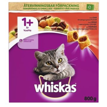 WHISKAS 1+ ADULT HÄRÄNLIHA 800 G