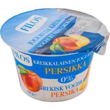 FILOS KREIKKALAINEN JOGURTTI 0% PERSIKKA 150 G