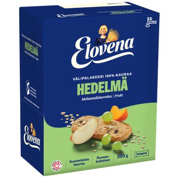 ELOVENA KAURA-HEDELMÄ VÄLIPALAKEKSI 100% KAURAA 300 G