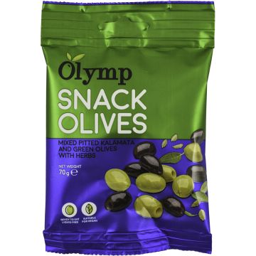 OLYMP YRTTIMARINOITU KALAMATA-VIHREÄ OLIIVI SNACK KIVETÖ