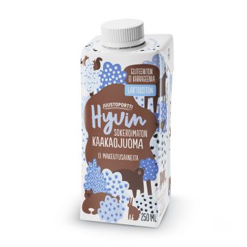 JUUSTOPORTTI HYVIN SOKEROIMATON KAAKAOJUOMA 250 ML