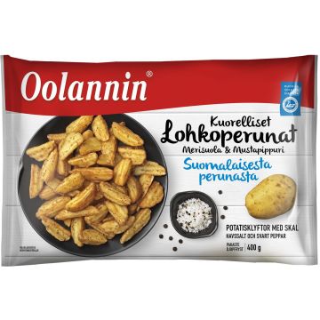 OOLANNIN KUORELLISET LOHKOPERUNAT MERISUOLA&MUSTAPIPPURI 400 G