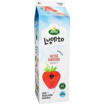 ARLA LUONTO+ AB RASVATON METSÄMANSIKKAJOGURTTI LAKTON 1KG