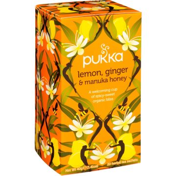 PUKKA YRTTITEE LEMON GINGER MANUKA HONEY 20PS 40 G