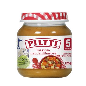 PILTTI KASVIS-NAUDANLIHASOSE 5KK 125 G