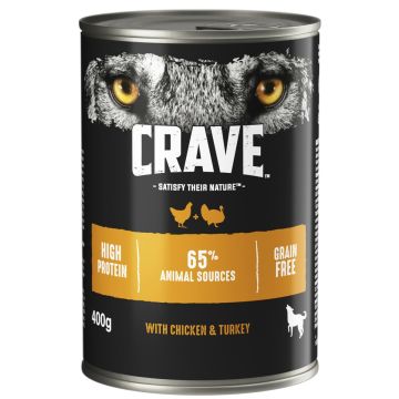 CRAVE KOIRAN MUREKE ADULT KANA&KALKKUNA 400 G