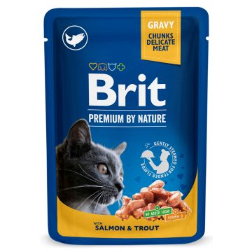 BRIT PREMIUM CAT ANNOSP. ADULT GRAVY SALMON & TROUT 100 G