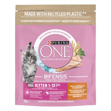 PURINA ONE KISSAN TÄYSRAVINTO KITTEN KANAA JA TÄYSJYVÄVILJAA 750