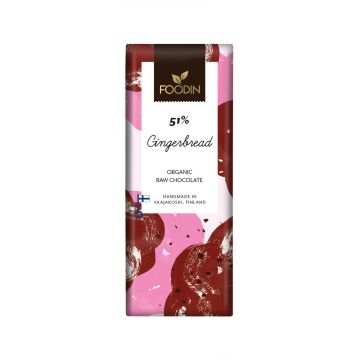 FOODIN RAAKASUKLAA GINGERBREAD 51% LUOMU 40 G