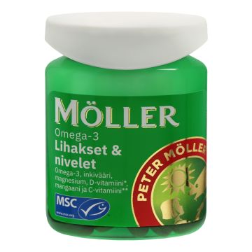 MÖLLER OMEGA-3 LIHAKSET & NIVELET MSC 60 KPL