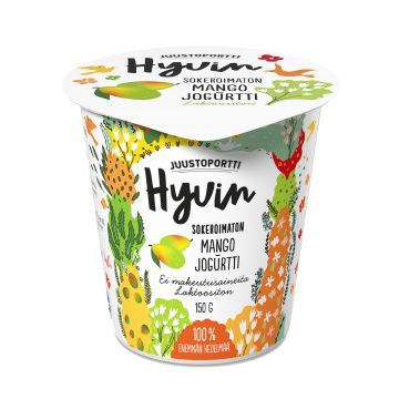 JUUSTOPORTTI HYVIN SOKEROIMATON JOGURTTI MANGO LAKTON 150 G