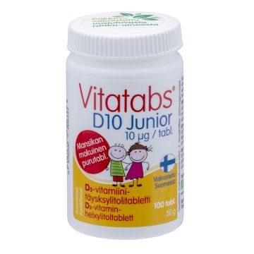 VITATABS D10 JUNIOR PURUTBL MANSIKANMAK. 100 KPL