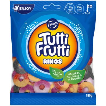 FAZER TUTTI FRUTTI RINGS 180 G