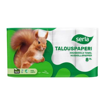 SERLA TALOUSPAPERI 8RL VALKOINEN 8 KPL