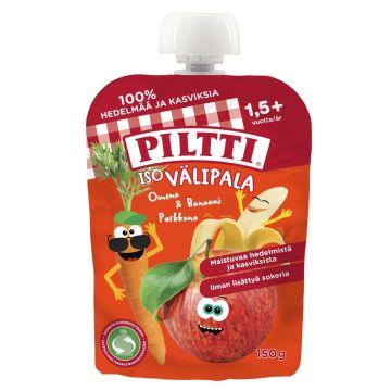 PILTTI ISO VÄLIPALA OMENA-BANAANI- PORKKANA 2+V ANNOSPUSSI 150 G