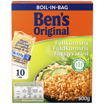 BEN'S ORIGINAL TÄYSJYVÄRIISI KEITINPUSSI 4X125G