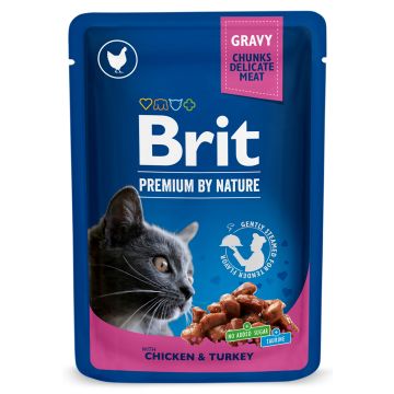 BRIT PREMIUM CAT ANNOSP. ADULT GRAVY CHICKEN & TURKEY 100 G