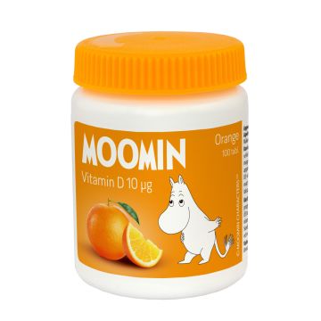 MOOMIN D-VITAMIN 10MIKROGR. APPELSIINI 100 KPL