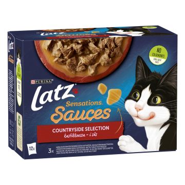 PURINA LATZ SENSATIONS SAUCES COUNTRYSIDE LAJ KAST 12*85G 1,02 KG