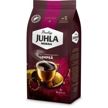 PAULIG JUHLA MOKKA LEMPEÄ KAHVIPAPU 450 G