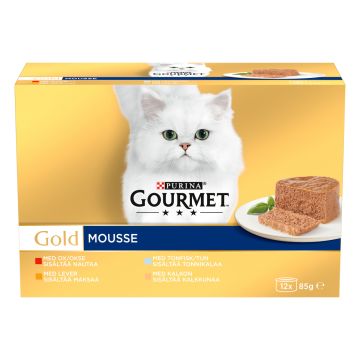 PURINA GOURMET GOLD MINITÖLKIT MOUSSE LAJ 12*85G 1,02 KG