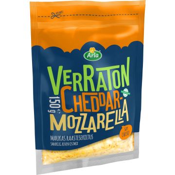 ARLA VERRATON CHEDDAR-MOZZARELLA RAASTE 150 G