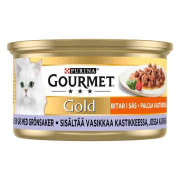 PURINA GOURMET GOLD MINITÖLKIT VASIKANLIHAA KASVISKASTIK. 85 G