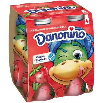 DANONE DANONINO JOGURTTIJUOMA MANSIKKA 4*100G 400 G