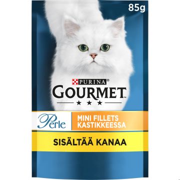 PURINA GOURMET PERLE ANNOSPUSSIT KANAA MINIFILLETS KASTIKKEESSA 85 G