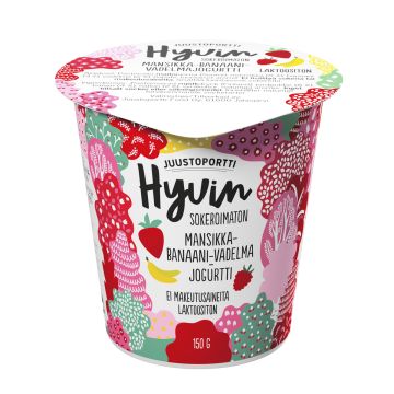 JUUSTOPORTTI HYVIN SOKEROIMATON JOGURTTI MAN-VAD-BAN LAKTON 150 G