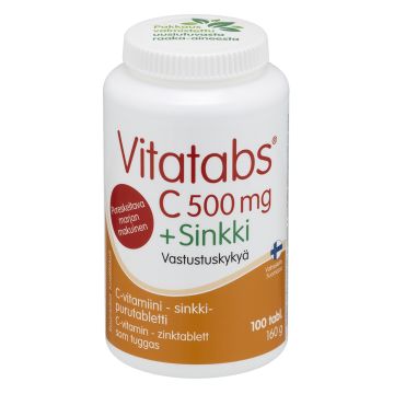 VITATABS C 500 MG + SINKKI 100 KPL