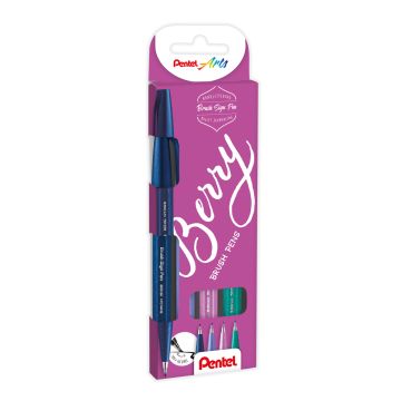 PENTEL BRUSH SIGN PEN BERRY 4 KPL SIVELLINKÄRKI