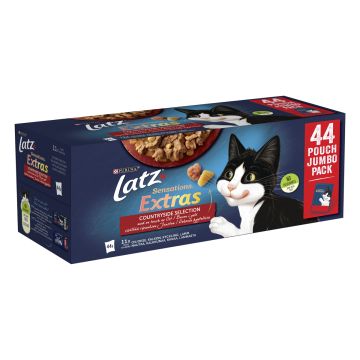 PURINA LATZ SENSATIONS EXTRAS COUNTRYSIDE LAJ HYYT 44*85G 3,74 KG