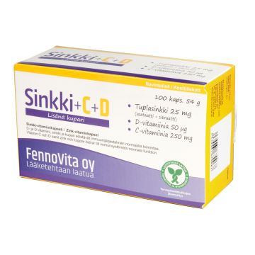 FENNOVITA SINKKI + KUPARI + C-VITAMIINI 100 KPL