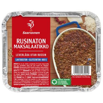 SAARIOINEN MAKSALAATIKKO LAKTOOSITON/RUSINATON 400 G