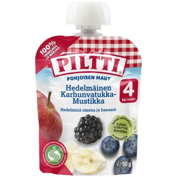 PILTTI POHJOISEN MAUT HEDELMÄINEN KARHUNVATUKKA-MUSTIKKA 4KK 90 G