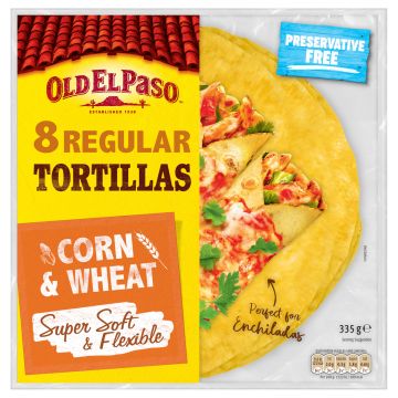 OLD EL PASO CORN TORTILLAS MEDIUM 8KPL 335 G