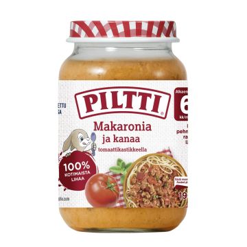 PILTTI MAKARONIA JA KANAA TOMAATTIKASTIKKEESSA LASTENATERIA 6