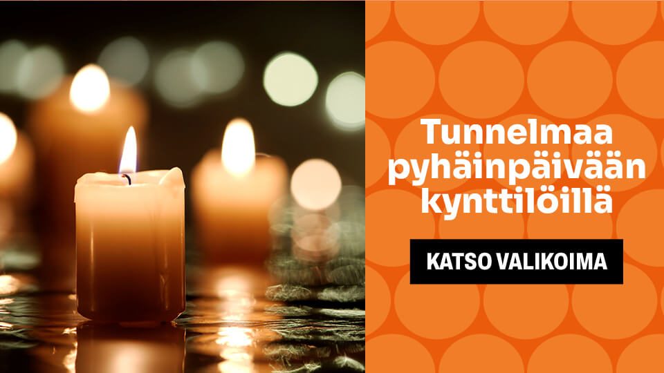 Tunnelmaa pyhäinpäivään kynttilöllä!