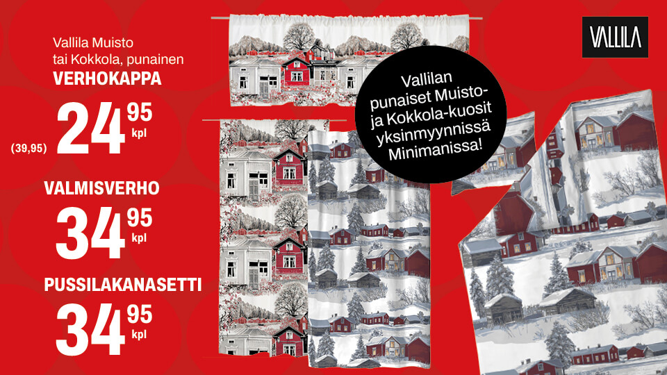 Vallila Muisto ja Kokkola -sarja yksinmyynnissä Minimanissa!